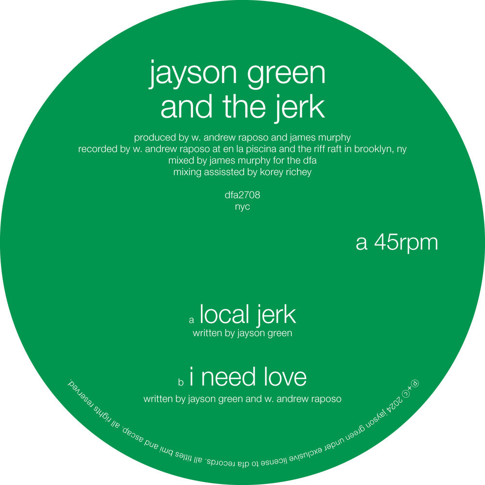 the album cover for Jayson Green & The Jerk - Local Jerk / I Need Love