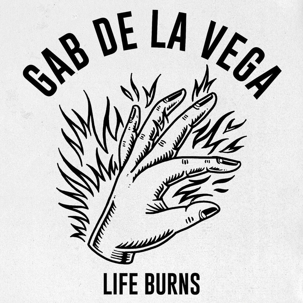 the album cover for De La Gab Vega - Life Burns