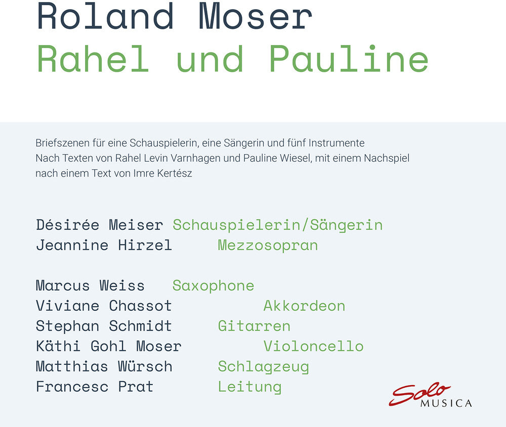 the album cover for Moser / Meiser / Hirzel / Wursch - Rahel Und Pauline