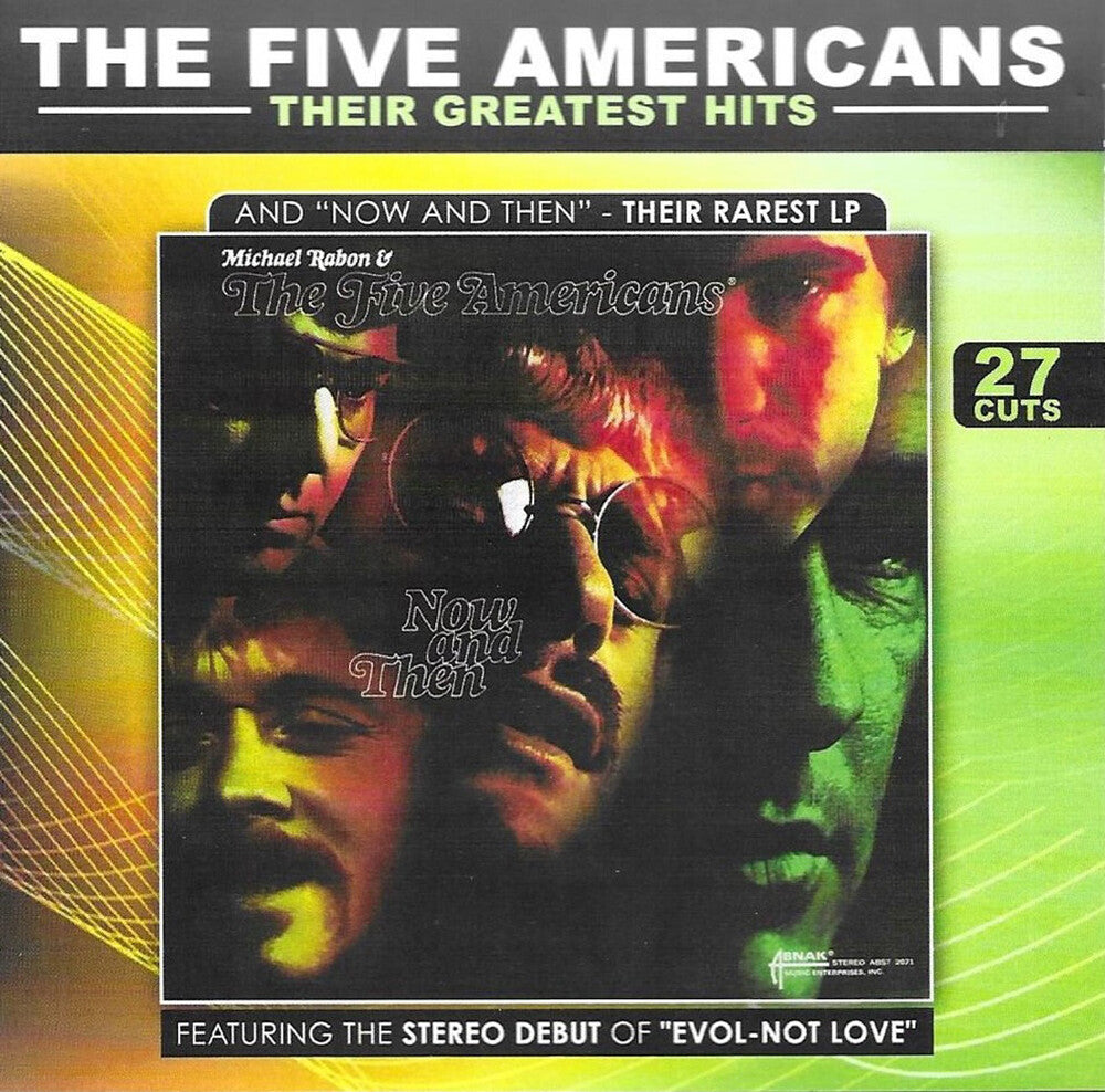 the album cover for Five Americans - Their Greatest Hits & 'now & Then'