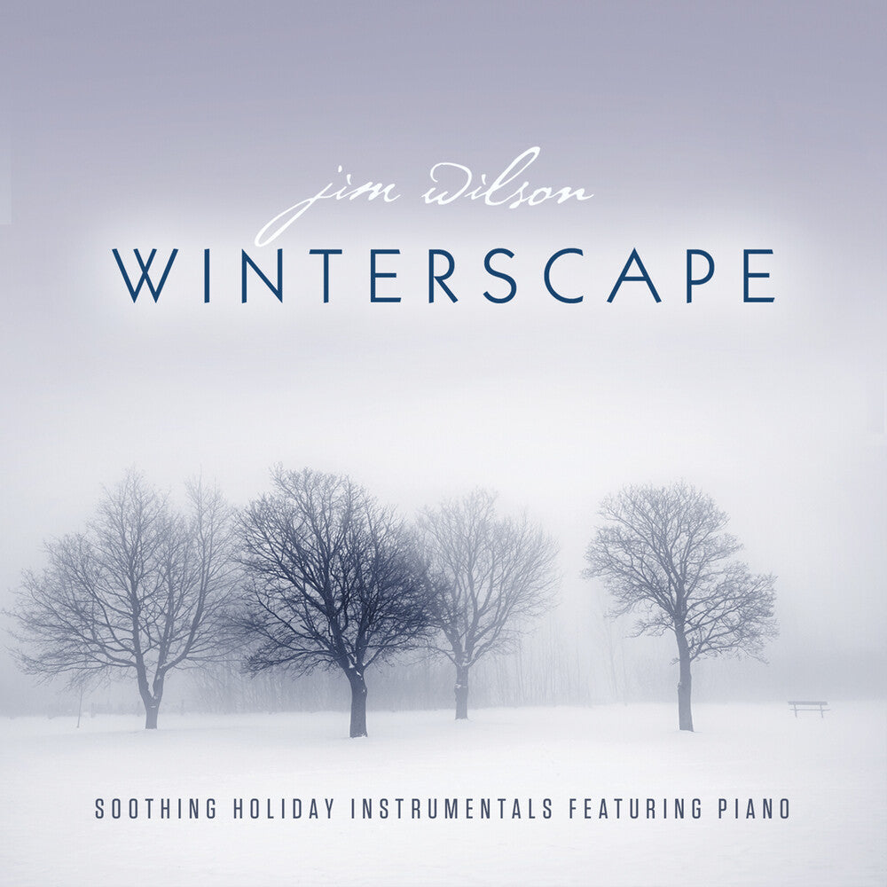 the album cover for Jim Wilson - Winterscape: Soothing Holiday Instrumentals Feat
