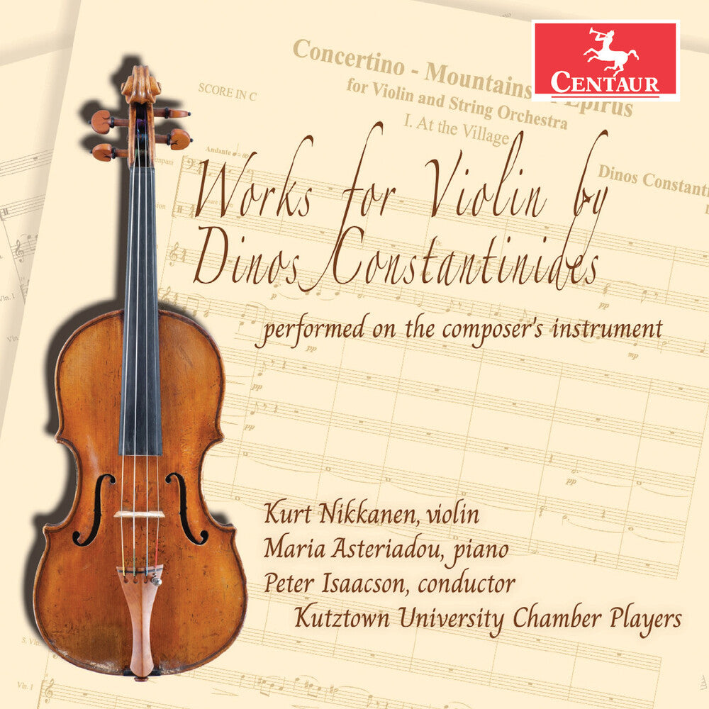 the album cover for Constantinides / Nikkanen / Asteriadou - Works For Violin By Dinos Constantinides Performed