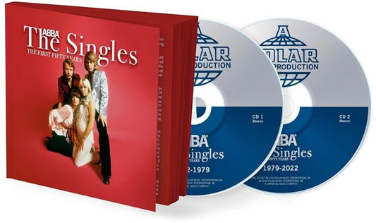 the album cover for ABBA - Singles: The First Fifty Years