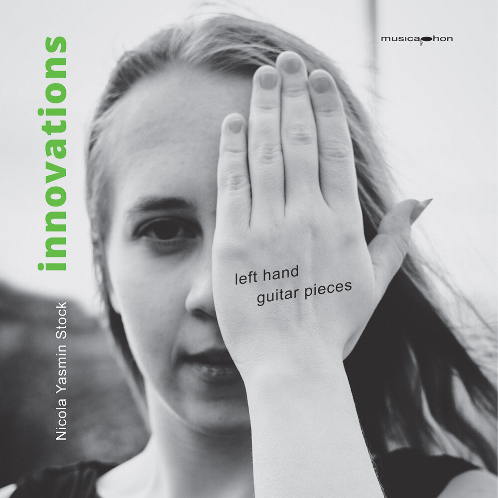 the album cover for Azuma / Brouwer / Yasmin Stock - Innovations - Left Hand Guitar Pieces