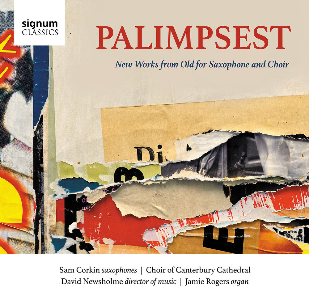 the album cover for Allain / Clements / Choir Of Canterbury Cathedral - Palimpsest - New Works From Old For Saxophone