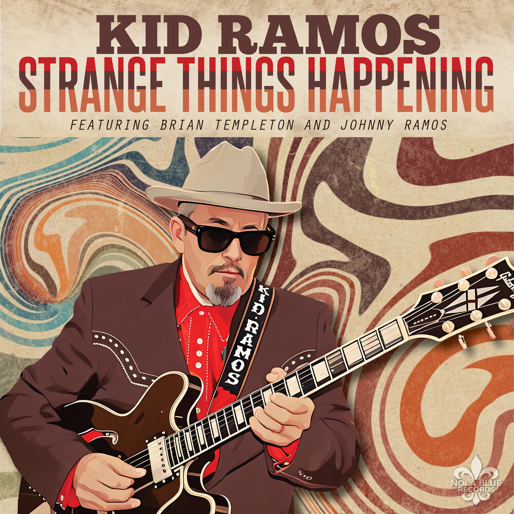 the album cover for Kid Ramos - Strange Things Happening