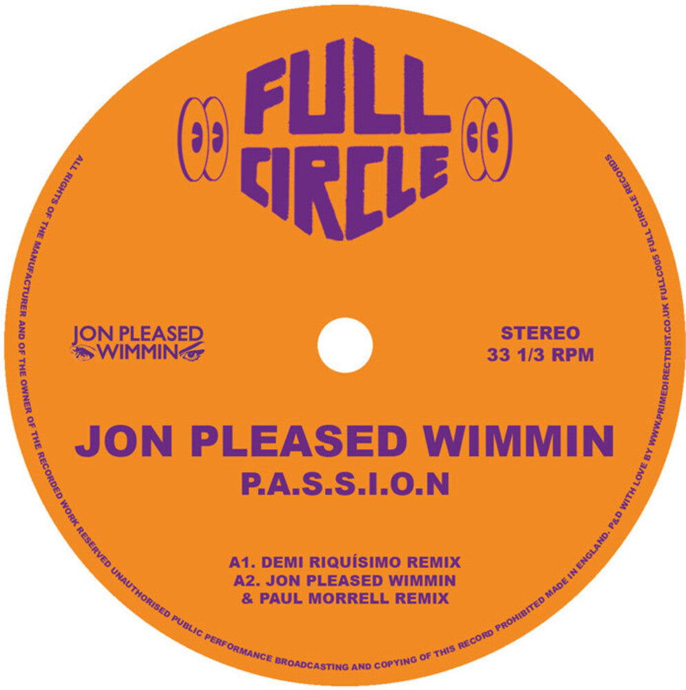 the album cover for Jon Wimmin Pleased - P.A.S.S.I.O.N. (2025 Remixes)