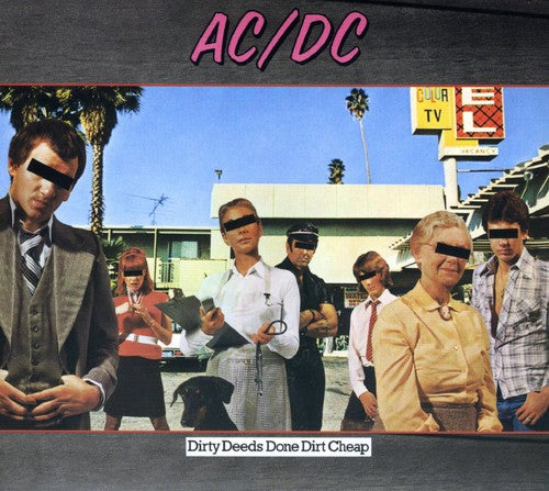 the album cover for AC/DC - Dirty Deeds Done Dirt Cheap