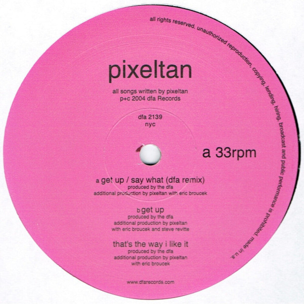 the album cover for Pixeltan - Get Up / Say What