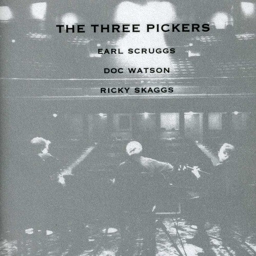 the album cover for Scruggs/Watson/Skaggs - The Three Pickers