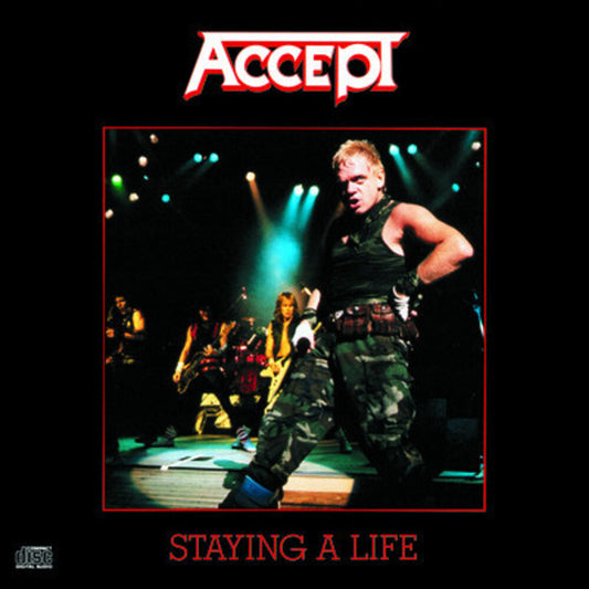 the album cover for Accept - Staying a Life