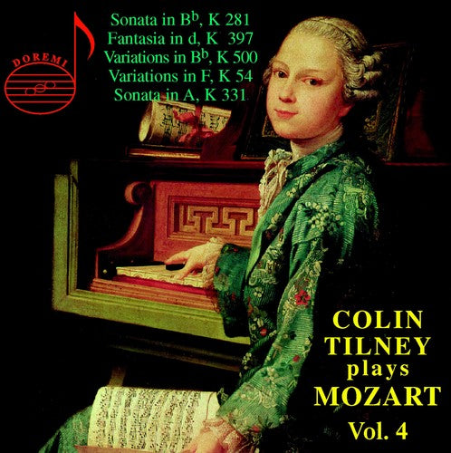 the album cover for Colin Tilney - Colin Tilney Plays Mozart 4