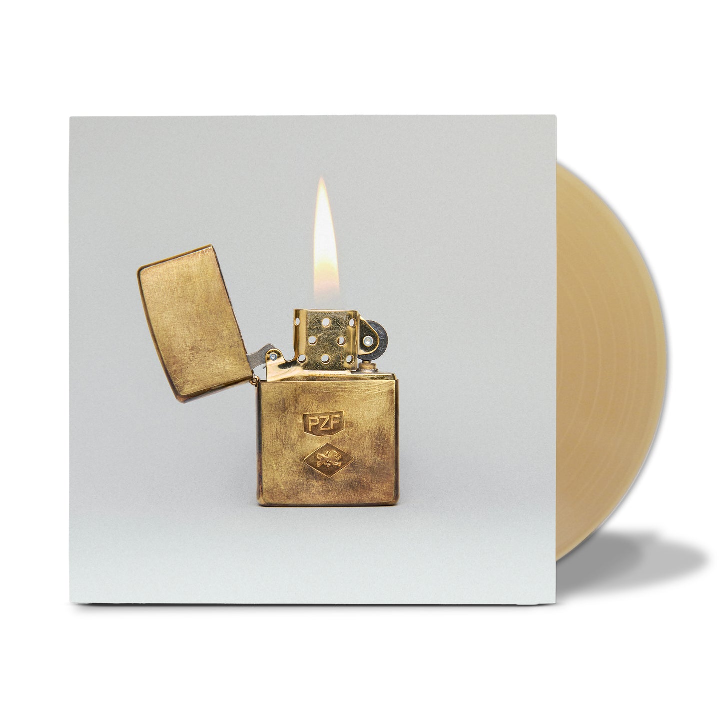 product mockup of Mumford & Sons - Prizefighter indie exclusive Icarus Amber vinyl LP