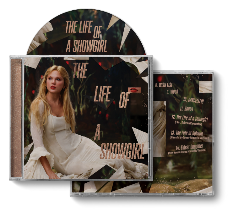 Product mockup for Taylor Swift - The Life of a Showgirl Alone In My Tower CD