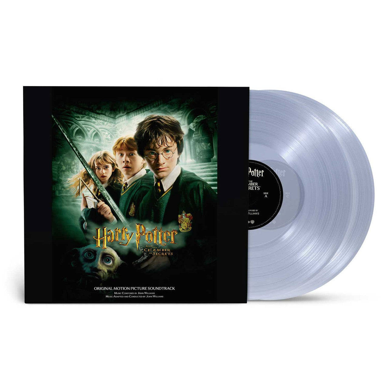Product render of the Harry Potter And The Chamber Of Secrets Soundtrack Clear 2LP TRANS RIGHTS