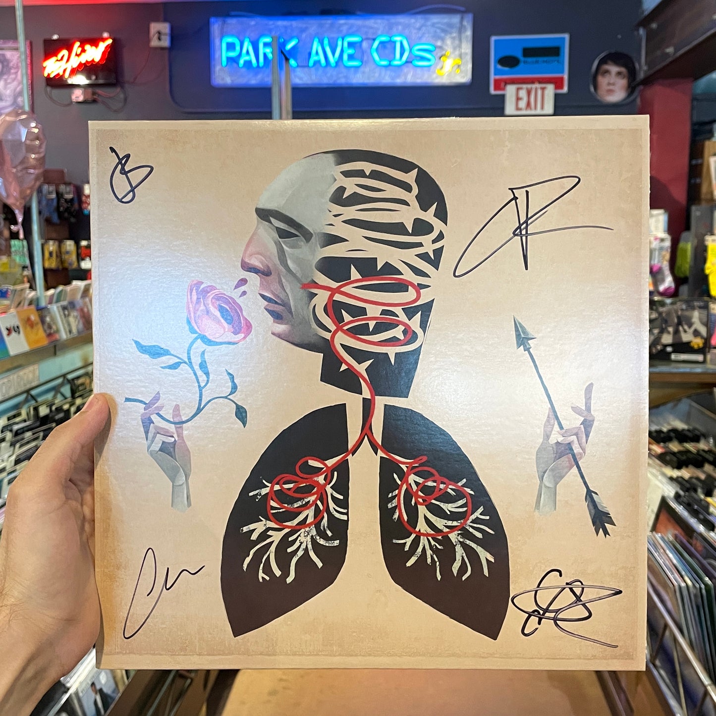 signed copy of Hot Water Music VOWS on Florida Orange O.J. vinyl