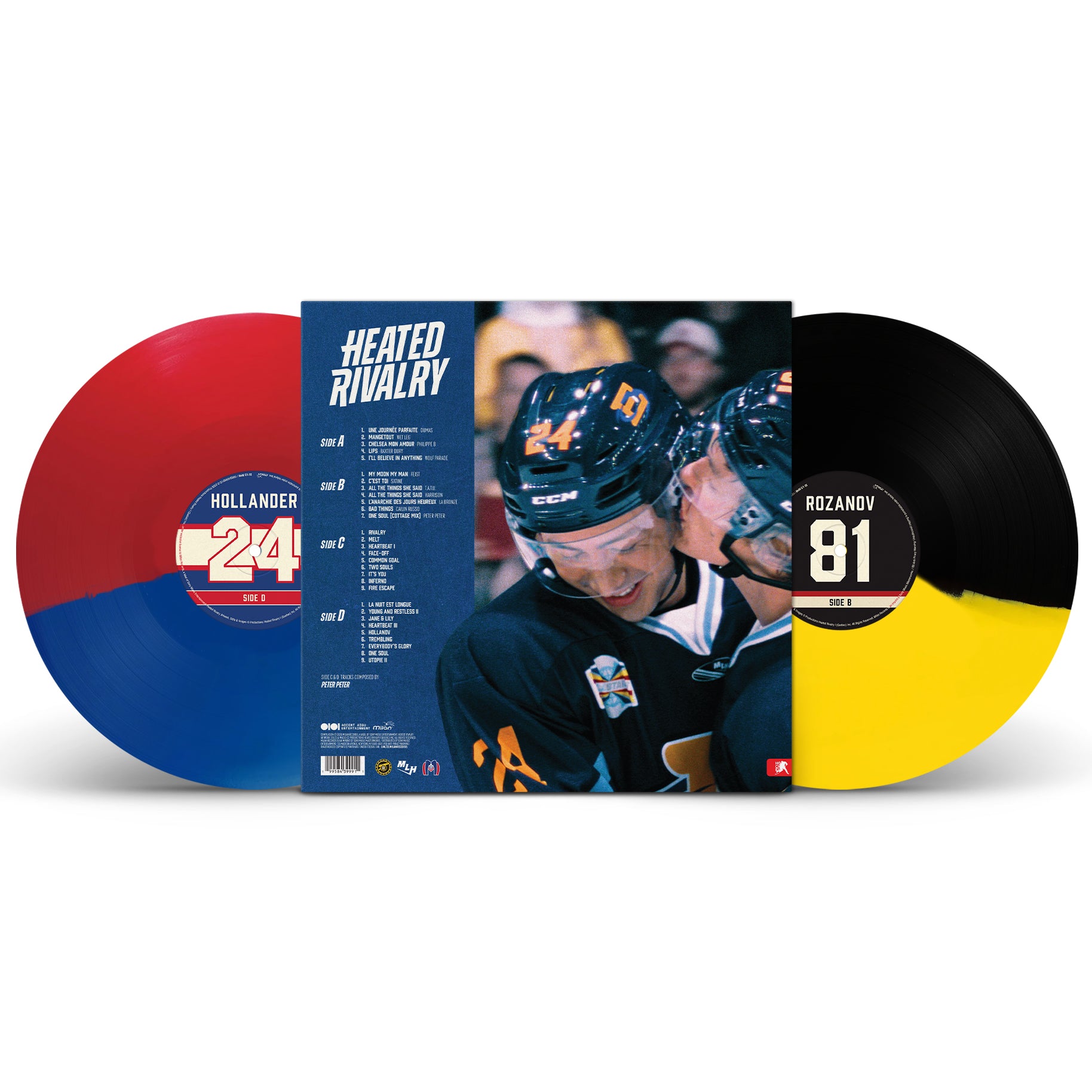 product mockup for V/A - Heated Rivalry (Original Series Soundtrack) [Deluxe 2LP]