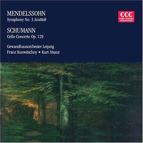 the album cover for Felix Mendelssohn Bartholdy/Robert Schumann - Symphony 3 / Cello Concerto