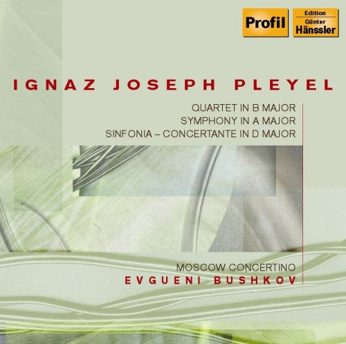 the album cover for I. PLEYEL - Symphony in B Major Sinfonia Concertante Quartet