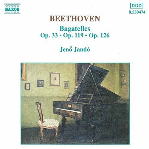 the album cover for JenÅ‘ JandÃ³ - Bagatelles Op 33, 119 & 126