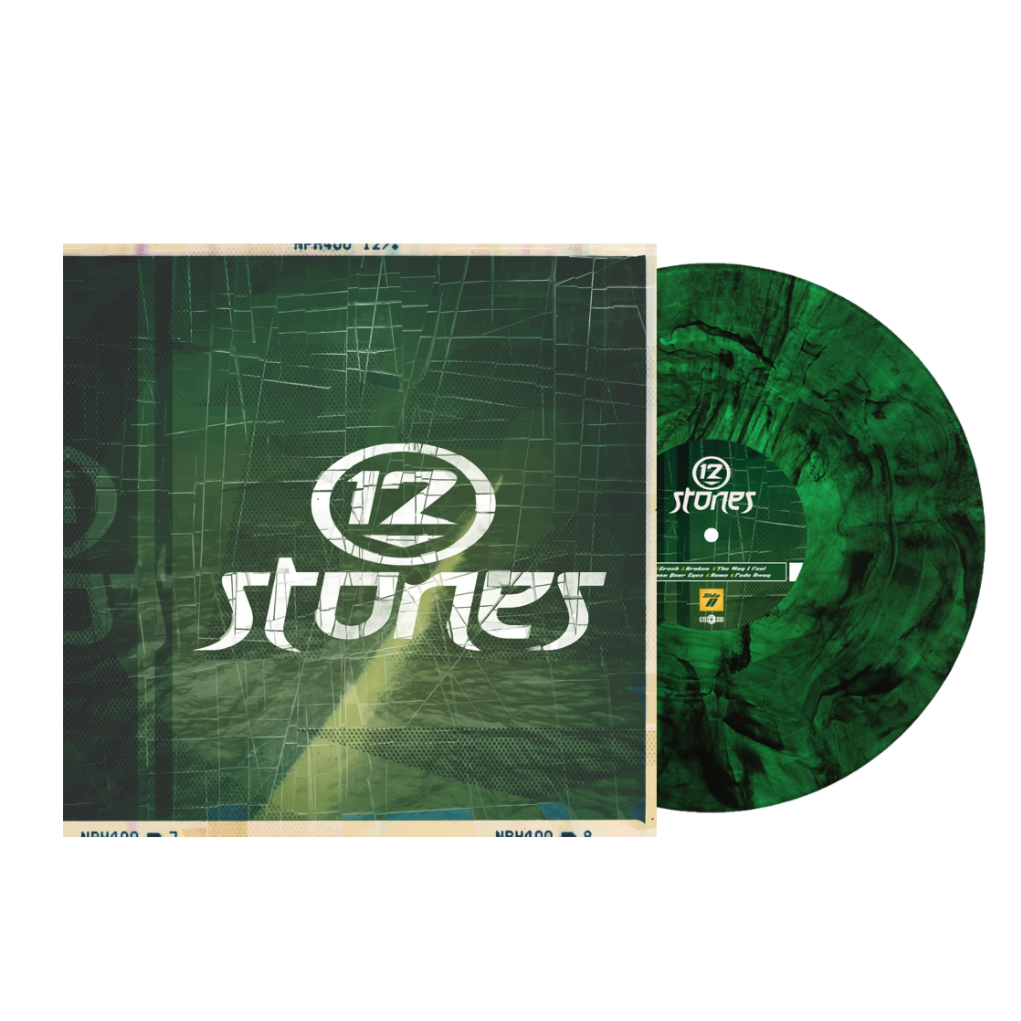 product mockup of 12 Stones - 12 Stones [Indie Exclusive Green & Black Marble LP]