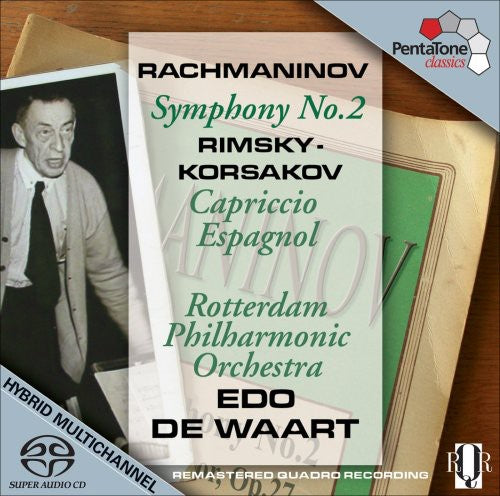 the album cover for Rachmaninoff/Rimsky-Korsakov - Symphony No. 2 / Capriccio Espagnol (Hybr) [Remastered]