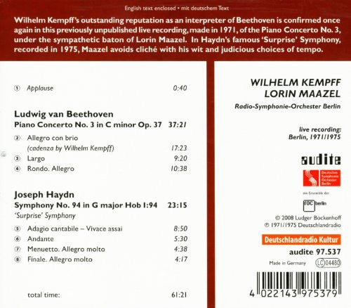 the album cover for BEETHOVEN/HAYDN - Piano Concerto No. 3