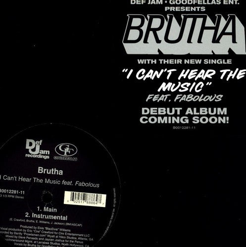 the album cover for Brutha - I Can't Hear Music