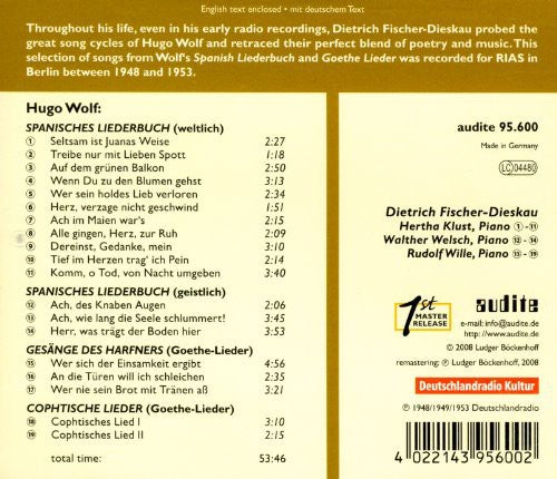 the album cover for H. WOLF - Edition Fischer-Dieskau 2