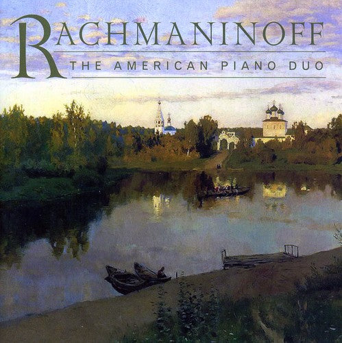 the album cover for The American Piano Duo - Rachmaninoff