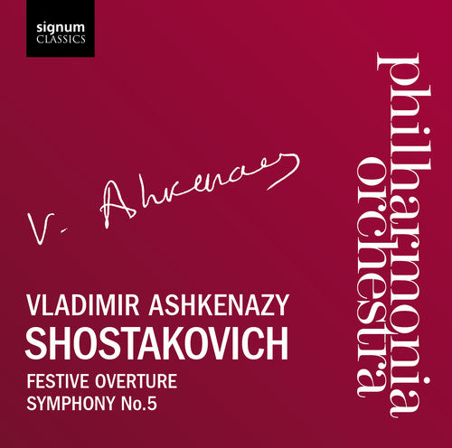 the album cover for VLADIMIR ASHKENAZY - Festive Overture Op 96 / Sym 5 in D Major Op 47