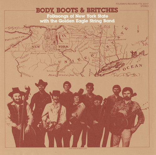 the album cover for Golden Eagle String Band - Body, Boots and Britches: Folk Songs