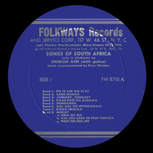the album cover for Shimon Ash - Songs of South Africa: Sung in Afrikaans