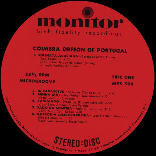 the album cover for Coimbra University Chorus - Coimbra Orfeon of Portugal