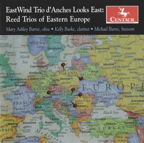 the album cover for Kelly Burke - Looks East: Reed Trios of Eastern Europe
