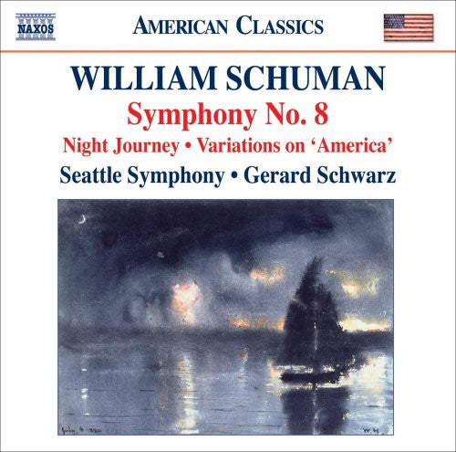 the album cover for Gerard Schwarz - Symphony No 8 / Night Journey / Variations