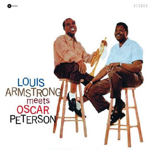 the album cover for Louis Armstrong - Meets Oscar Peterson