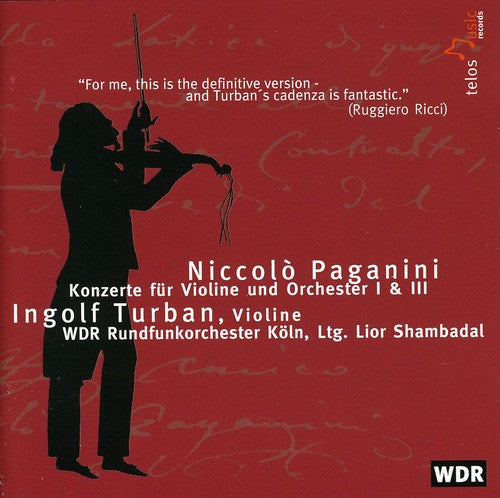 the album cover for N. PAGANINI - Konzerte Fur Violine Und Orchester 1 & 2