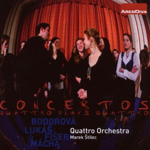 the album cover for Bodorova / Quattro Orchestra - Concertos: Quattro Plays Quattro