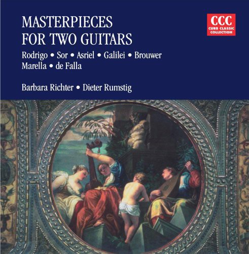 the album cover for Rodrigo / Sor / De Falla / Richter / Rumstig - Masterpieces for 2 Guitars