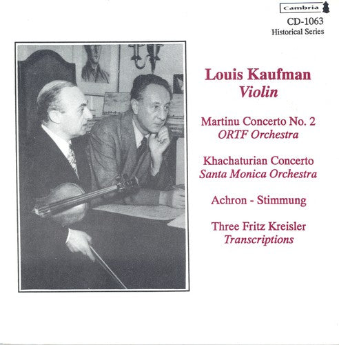 the album cover for Louis Kaufman - Historical Violin Recordings