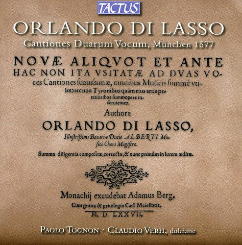 the album cover for Claudio Verh - Cantiones Duarum Vocum