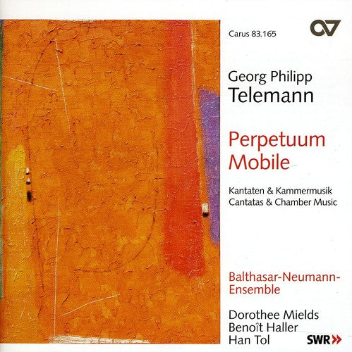 the album cover for Telemann / Mields / Haller / Balthasar-Neumann-Ens - Perpetuum Mobiel / Cantatas & Chamber Music