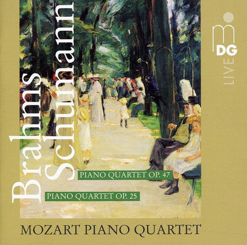 the album cover for Brahms / Schumann / Mozart Piano Quartet - Piano Quartet Op 25 / Piano Quartet Op 47