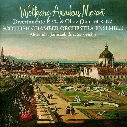 the album cover for Mozart / Williams / Janiczek / Crouch / Atkins - Divertimento K334 & Oboe Quartet K370