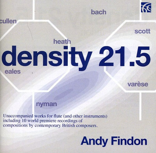 the album cover for Findon / Scott / Verses / Nyman / Cullen - Density 21.5: Unaccompanied Works for Flute
