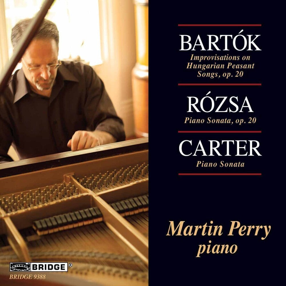 the album cover for Bartok / Carter / Rosza - Martin Perry Plays