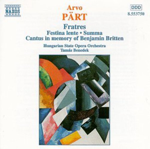 the album cover for TamÃ¡s Benedek - Fratres / Festina Lente / Summa / Cantus