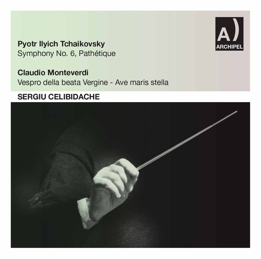 the album cover for Tchaikovski / Monteverdi / Irso / Celibidache - Symphony 6 / Vespers of 1610: Ave Maris Stella