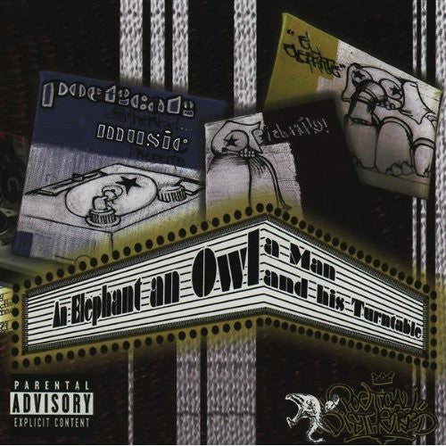 the album cover for Poeticali Distherbd - An Elephant, An Owl, A Man and His Turntable